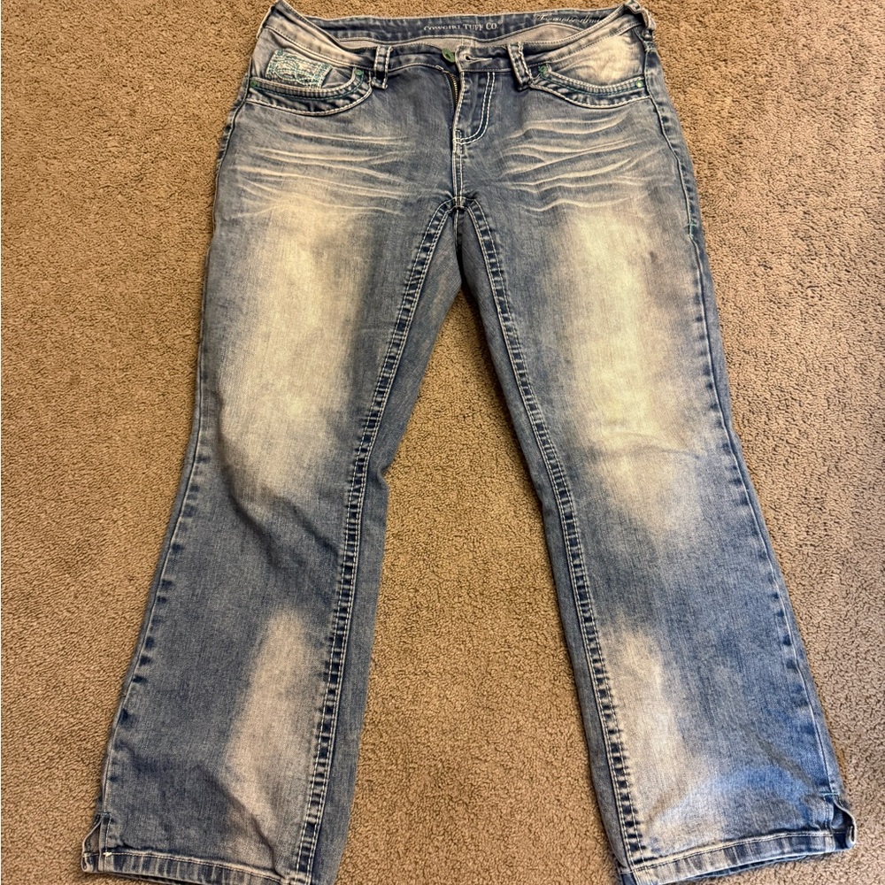 Cowgirl Tuff Turquoise Don’t Fence Me In jeans